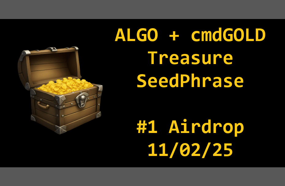 algo cmdgold treasure seedphrase airdrop 1