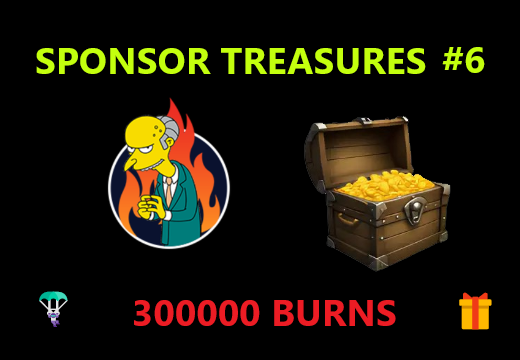 sponsor treasures 6 burns rewards